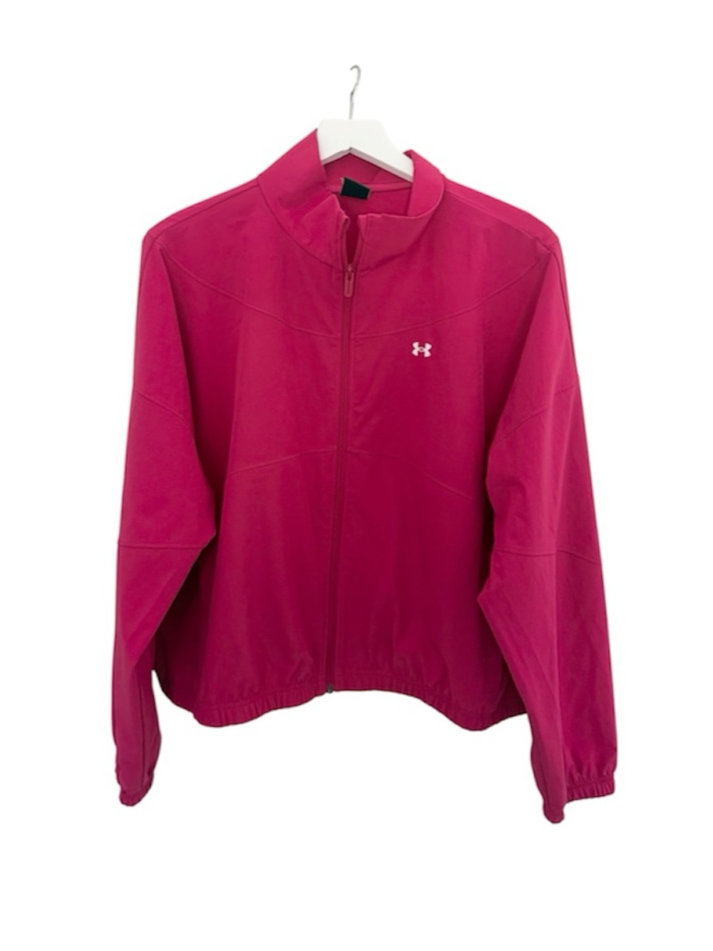 Under Armour Raspberry Pink Mock Neck Full Zip Jacket Track Active Size XL